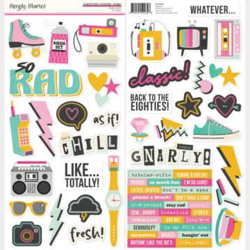 Simple Stories Totally 80's Cardstock Stickers Icons