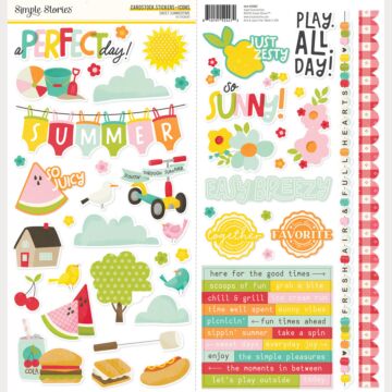 Simple Stories Sweet Summertime Cardstock Stickers Icons