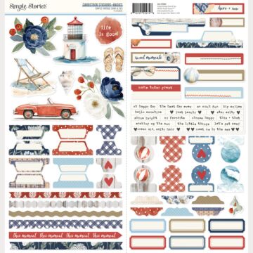 Simple Stories Simple Vintage Sand & Sea Cardstock Stickers Basics