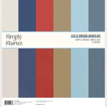 Simple Stories Simple Vintage Sand & Sea 12X12 Vintage Basics Kit