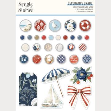 Simple Stories Simple Vintage Sand & Sea Decorative Brads