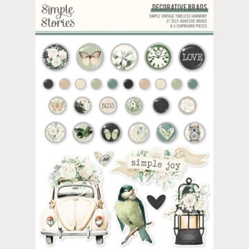 Simple Stories Simple Vintage Timeless Harmony Decorative Brads
