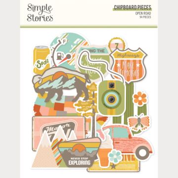 Simple Stories Open Road Chipboard Pieces