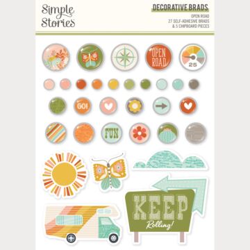 Simple Stories Open Road Decorative Brads