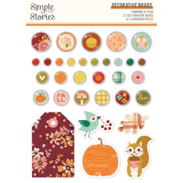 Simple Stories Pumpkins & Plaid Decorative Brads
