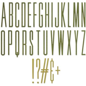 Sizzix Thinlits Die Set, Alphanumeric Stretch Upper