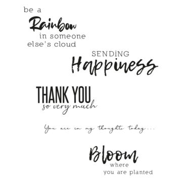 Sizzix Clear Stamp, Sunnyside Sentiments #01 (5pk)