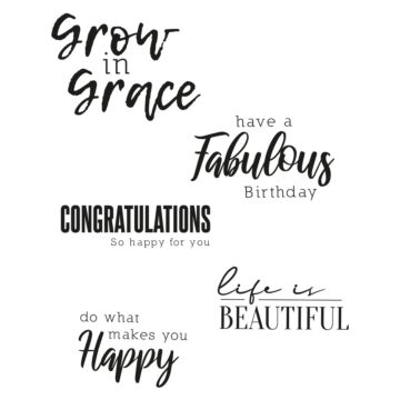 Sizzix Clear Stamp, Sunnyside Sentiments #04 (5pk)