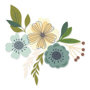 Sizzix Lisa Jones Layered Clear Stamps Set, Blossoms (13pk)