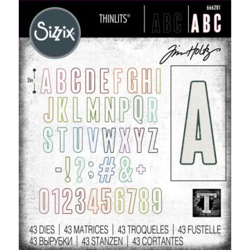 Sizzix Thinlits Die Set, Alphanumeric Bulletin