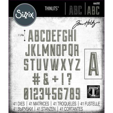 Sizzix Thinlits Die Set, Alphanumeric Emporium