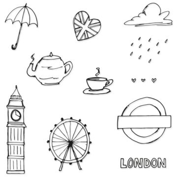 Sizzix Layered Clear Stamps Set, London Icons (11pk)