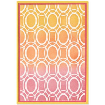 Sizzix A6 Stencil Cosmopolitan, Golden Rings #2 (1pk)