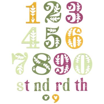 Sizzix Catherine Pooler Thinlits Die Set, Folk Numbers (18pk)
