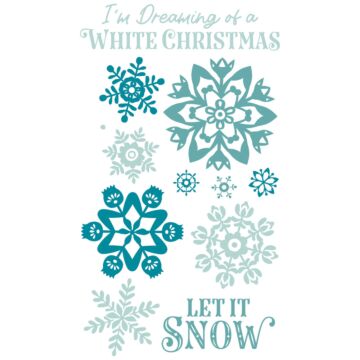 Sizzix Catherine Pooler Clear Stamps Set, White Christmas (12pk)