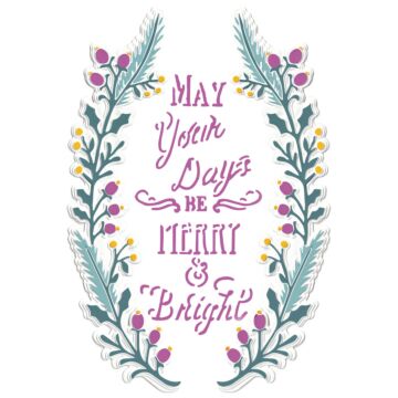 Sizzix Jen Long 3-D Textured Impressions Embossing Folder, Merry & Bright