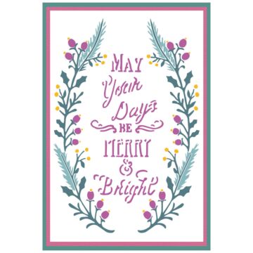 Sizzix Jen Long A6 Layered Stencils, Merry & Bright #3 (4pk)