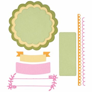 Sizzix Thinlits Die Set, Scalloped Circles, Borders & Banners