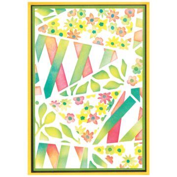 Sizzix Stencils, Stencil Fragmented Floral #2