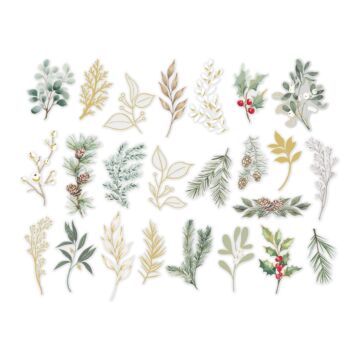 Spellbinders Sleigh Bells Ring Stickers - Clear Foliage