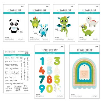 Spellbinders Clear Stamp & Die Set, Monster Birthday