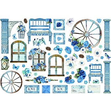 Stamperia Ephemera, Blue Land