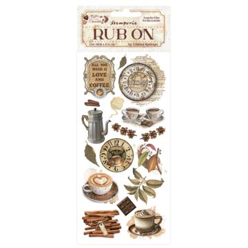 Stamperia Rub-on, Coffee and Chocolate - All You Need is Love and Coffee