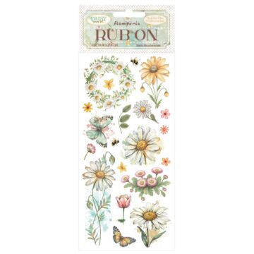 Stamperia Rub-on, Daisy Art - Daisy snd Butterfly
