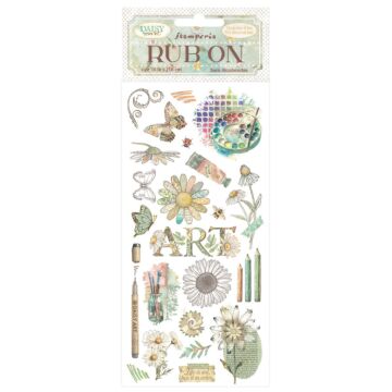 Stamperia Rub-on, Daisy Art - Life is Art Live iIt in Colour