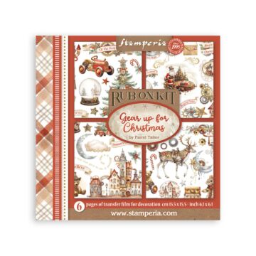 Stamperia Rub-on Kit, Gear Up For Christmas