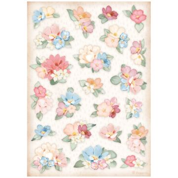 Stamperia A4 Rice Paper, Create Happiness Oh la la - Flowers