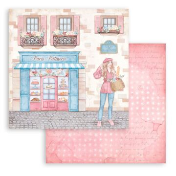 Stamperia 30X30cm (12"X12") Paper, Create Happiness Oh la la - Patisserie