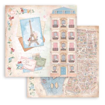 Stamperia 30X30cm (12"X12") Paper, Create Happiness Oh la la - Tour Eiffel