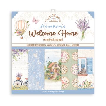 Stamperia 30X30cm (12"X12") Paper Pad, Create Happiness Welcome Home