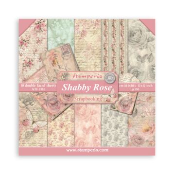 Stamperia 30X30cm (12"X12") Paper Pack, Shabby Rose