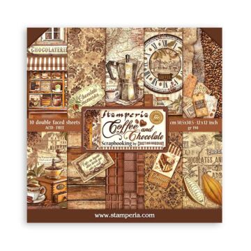 Stamperia 30X30cm (12"X12") Paper Pad, Coffee and Chocolate