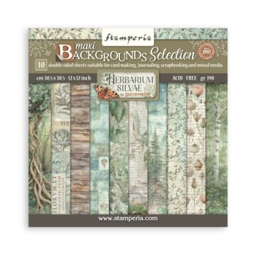 Stamperia 12X12 Backgrounds Paper Pad, Herbarium Silvae