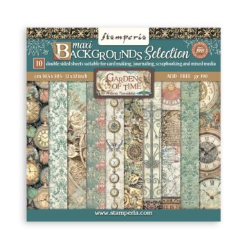 12X12 Backgrounds Paper Pad, Gardens of Time
