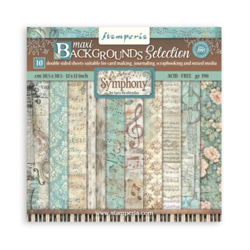 Stamperia Symphony 12x12 Backgrounds Paper Pad