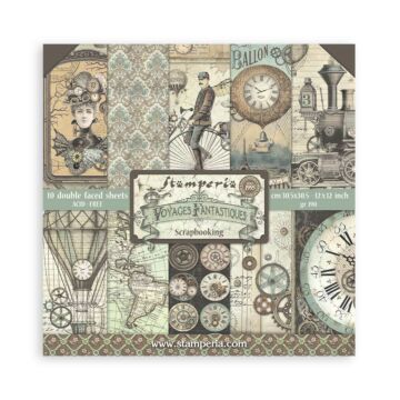 Stamperia 30X30cm (12"X12") Paper Pad, Voyages Fantastiques
