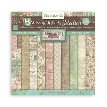 Stamperia 20.3X20.3cm (8"X8") Backgrounds Paper, Brocante Antiques