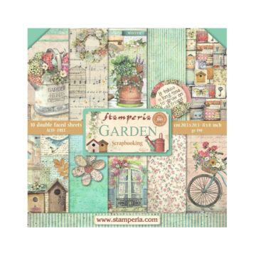 Stamperia 20.3X20.3cm (8"X8") Paper Pad, Garden