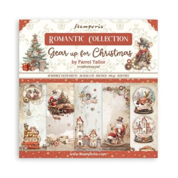 Stamperia 20.3X20.3cm (8"X8") Paper Pad, Gear Up For Christmas