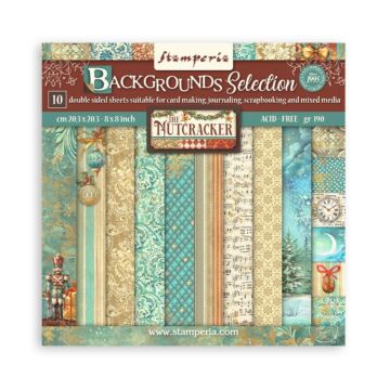 Stamperia 20.3X20.3cm (8"X8") Paper Pad, Background Selection - The Nutcracker