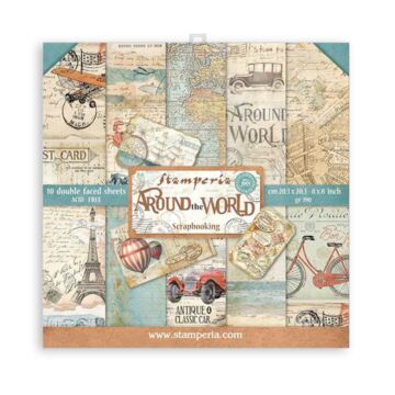 Stamperia 20.3X20.3cm (8"X8") Paper Pad, Around the World