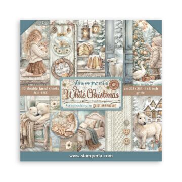 Stamperia White Christmas 8X8 Paper Pad