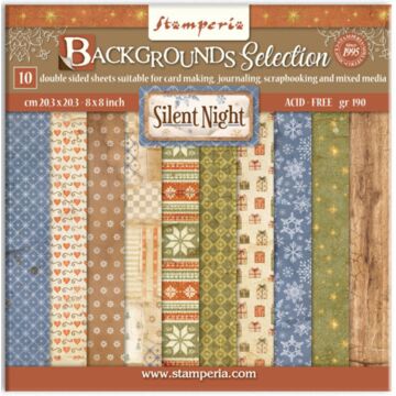 Stamperia Silent Night 8X8 Backgrounds Paper Pad