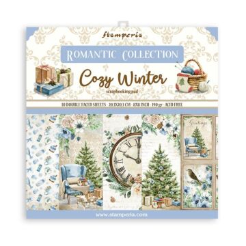 Stamperia 20.3X20.3cm (8"X8") Paper Pad, Romantic Cozy Winter