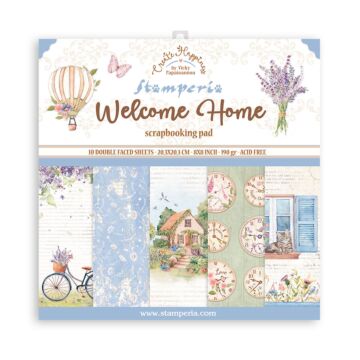 Stamperia 20.3X20.3cm (8"X8") Paper Pad, Create Happiness Welcome Home