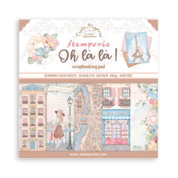 Stamperia 20.3x20.3cm (8"x8") Paper Pad, Create Happiness Oh la la